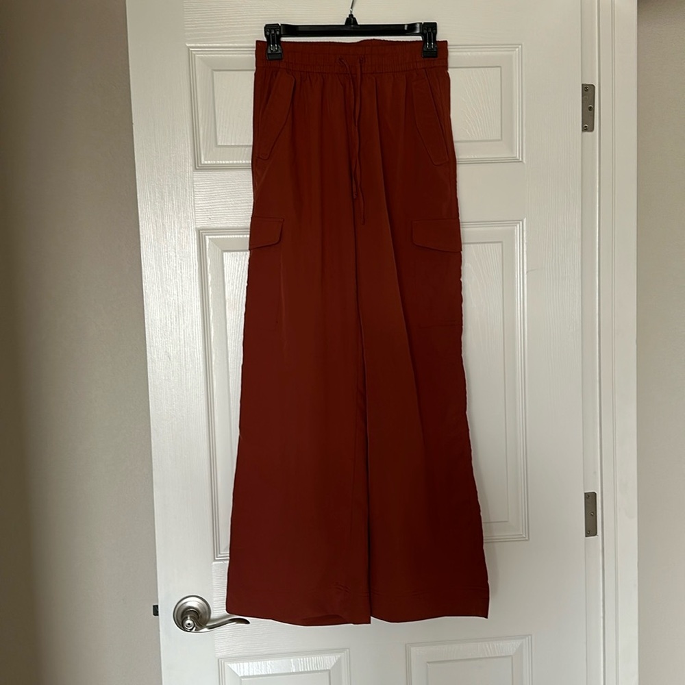 Wide leg cargo track pant